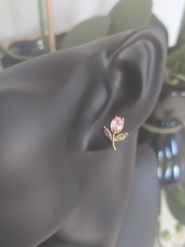CZ Flower Earrings